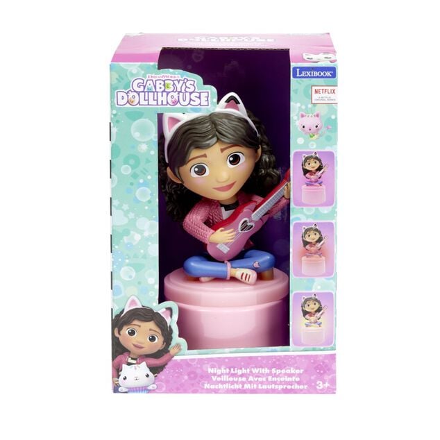 Veilleuse haut-parleur Gabby et la maison magique bluetooth rose 13x9xH18,5cm