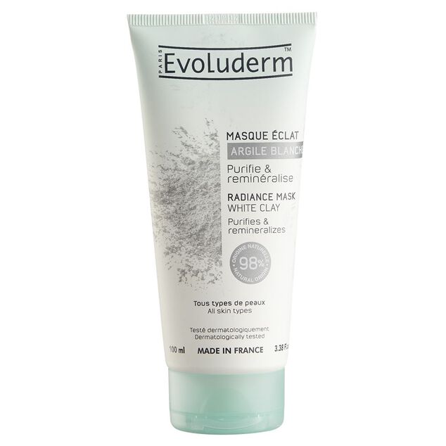 Masque Evoluderm éclat argile blanche 100 ml