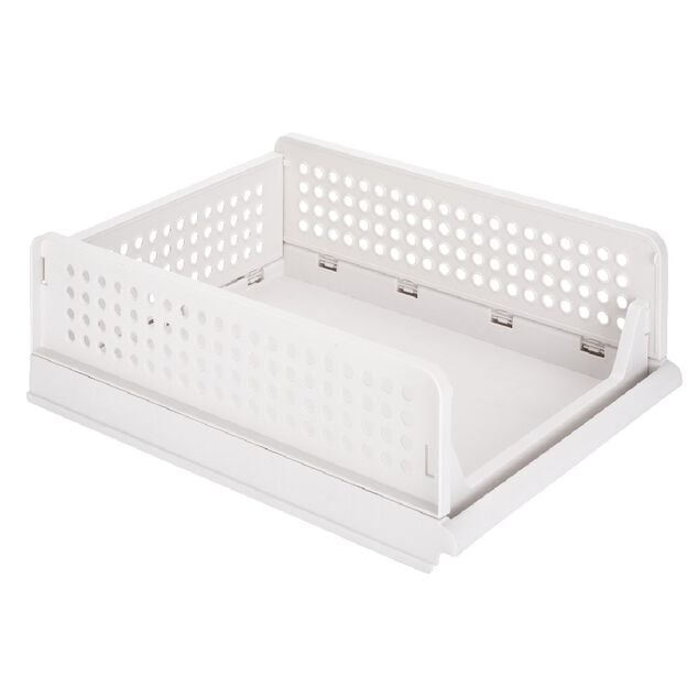 Rangement dressing superposable coulissant blanc petit mod&egrave;le