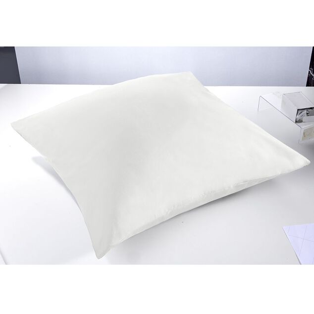 Taie d'oreiller carrée coton uni blanc x2