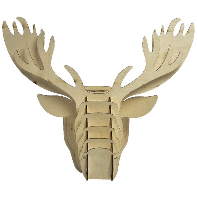 T&ecirc;te de renne en bois lumineux 20 Led Blanc chaud