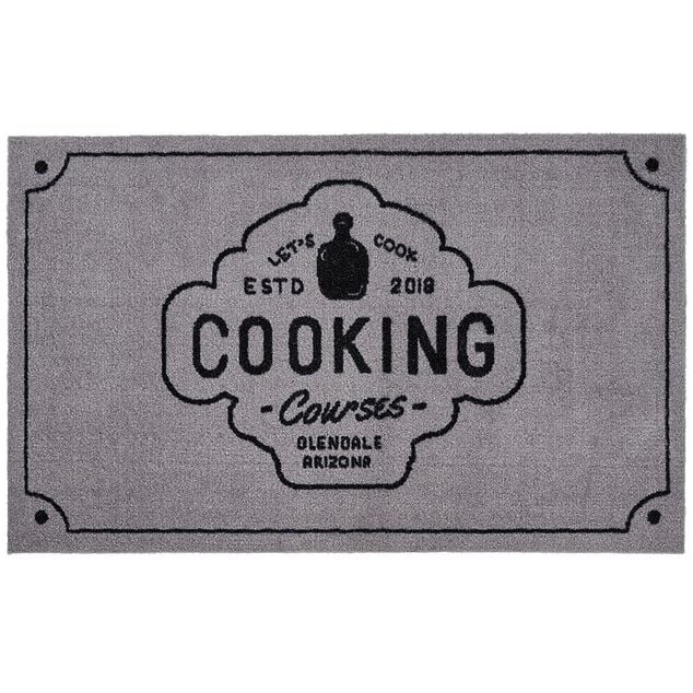 Tapis de cuisine rectangulaire gris