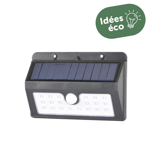 Lampe solaire ext&eacute;rieur 20 LED &agrave; d&eacute;tecteur de mouvement