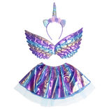 D&eacute;guisement enfant licorne iris&eacute; tutu/ailes/serre-t&ecirc;te Taille unique