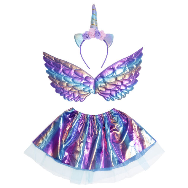 D&eacute;guisement enfant licorne iris&eacute; tutu/ailes/serre-t&ecirc;te Taille unique
