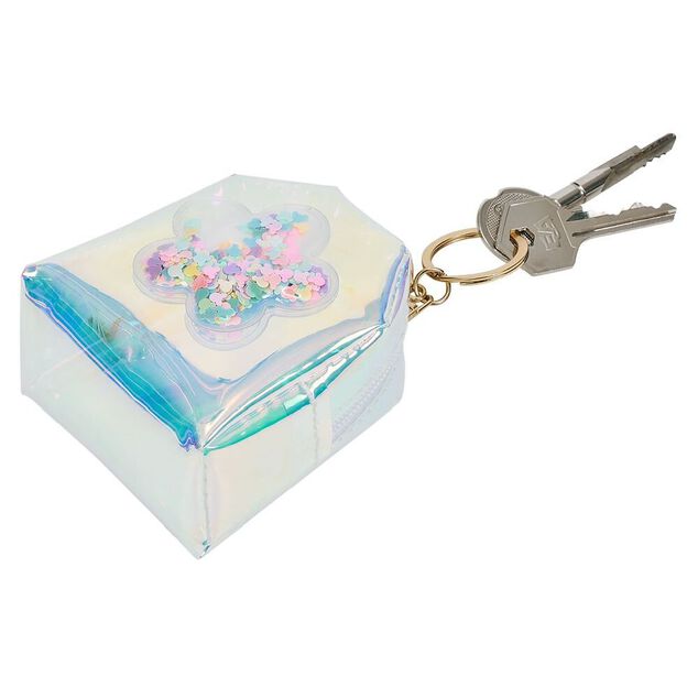 Porte-cl&eacute; mini sac plastique holographique - 3 mod&egrave;les