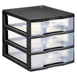 Tour de rangement 3 tiroirs format A6 noir