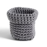 Panière carrée boucle effet tressé gris 10x10xH13cm