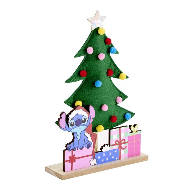 Sapin &agrave; poser Disney Stitch bois et feutrine H25,5cm