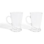 Lot de 2 tasses à café 170ml verre transparent