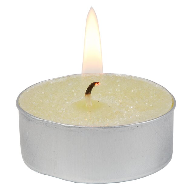 Bougie chauffe plat paillet&eacute;e blanche x 8