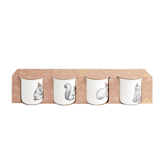 Lot de 4 mugs animaux 33,5cl