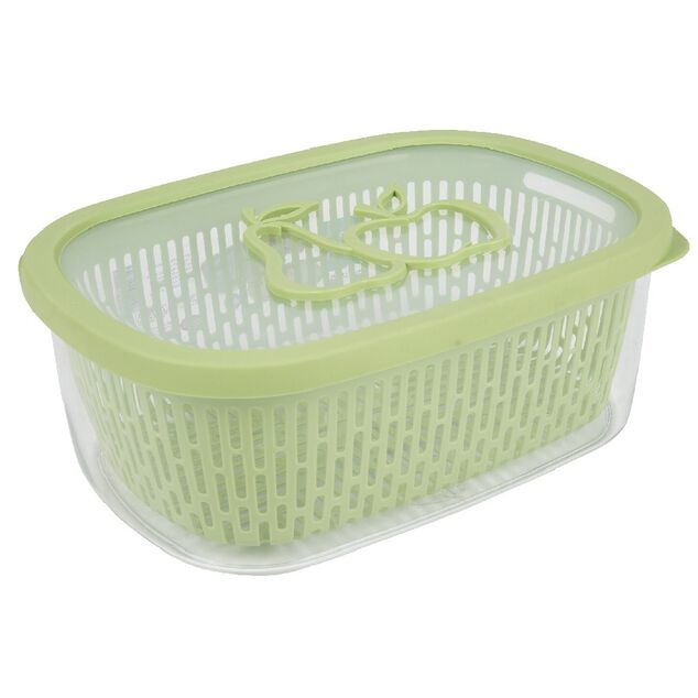 Bo&icirc;te alimentaire herm&eacute;tique avec panier fra&icirc;cheur 4 L vert