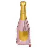 Ballon alu forme bouteille rose et dorée 78cm