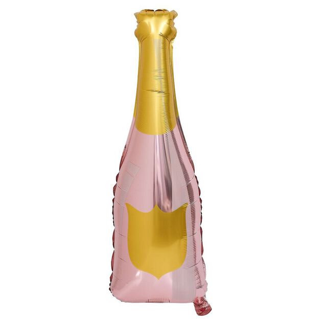 Ballon alu forme bouteille rose et dor&eacute;e 78cm