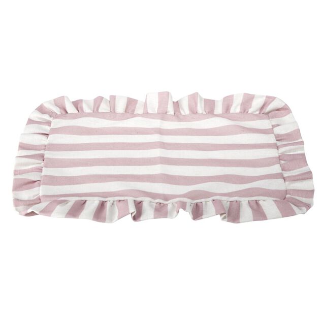 Set de table rectangulaire bord &agrave; volant motif rayure polycoton 30x45cm (3 mod&egrave;les)