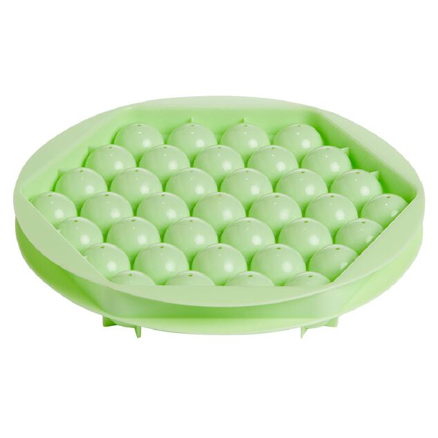 Moule &agrave; gla&ccedil;on boule x37 - plastique vert 21x21xH3cm