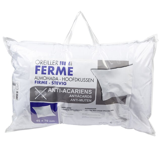 Oreiller ferme anti acariens polyester blanc 45x70 cm