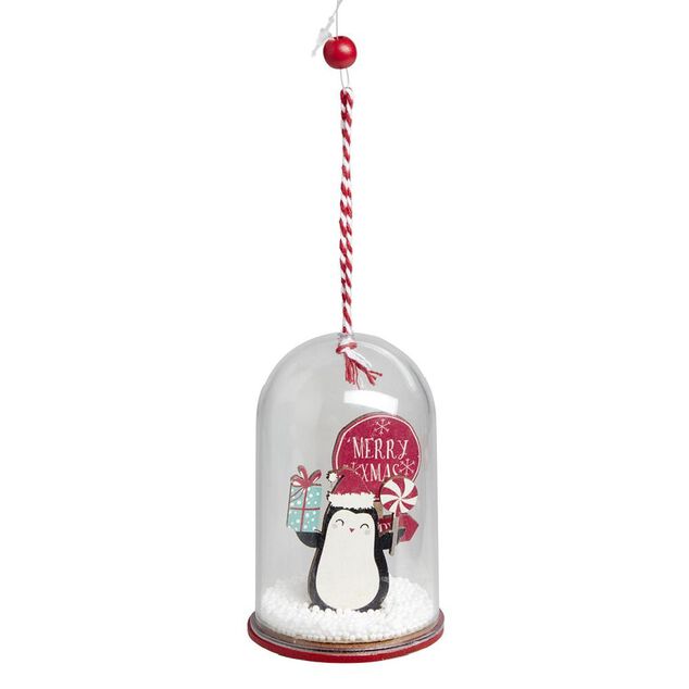 Cloche &agrave; suspendre d&eacute;co No&euml;l avec personnage en bois &Oslash;6xH10,5cm