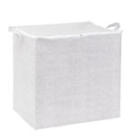 Sac panière de rangement 150L pliable tissu gris et blanc 45x45xH56cm