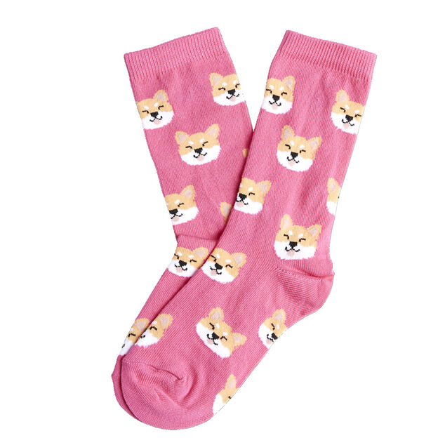 Chaussettes fille rose motifs renards T26/35