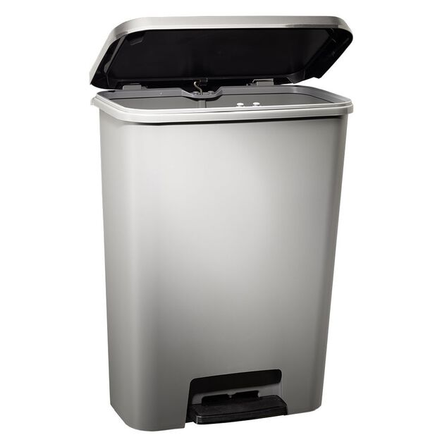 Poubelle à pédale plastique gris 50L