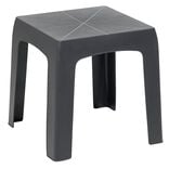 Table basse carr&eacute;e Linda plastique gris anthracite 42x42x42cm