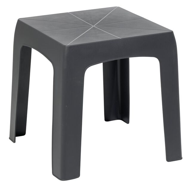 Table basse carr&eacute;e Linda plastique gris anthracite 42x42x42cm