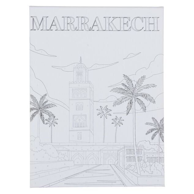 Toile &agrave; peindre &agrave; num&eacute;ro motif ville 30x40cm (5 mod&egrave;les)