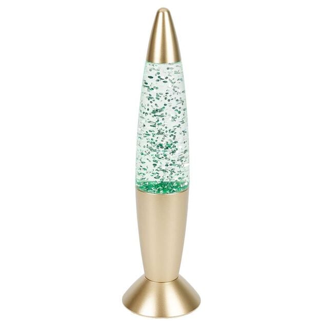 Lampe &agrave; paillettes changement de couleur &Oslash;9xH35cm argent&eacute;