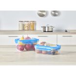 Bo&icirc;te alimentaire en plastique avec couvercle flexible en silicone x2