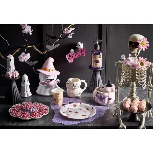 Gobelet carton x8 Halloween fant&ocirc;me mignon 250ml