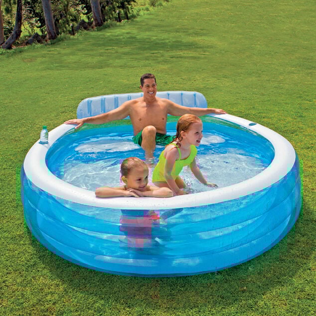 Piscinette gonflable enfant Intex banc int&eacute;gr&eacute; 216x224xH76cm
