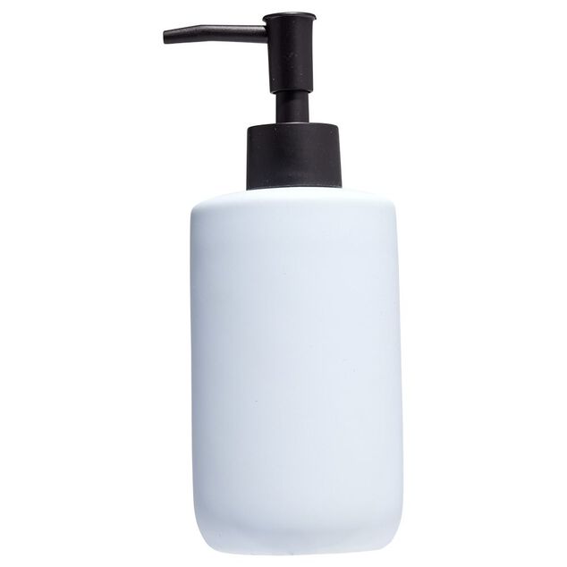 Distributeur de savon c&eacute;ramique bleu &Oslash;7xH18,5cm