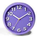 Horloge ronde plastique violet &Oslash;25cm