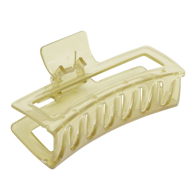 Pince &agrave; cheveux plastique color&eacute; transparent 12x5,5xH4,5cm (3 mod&egrave;les)