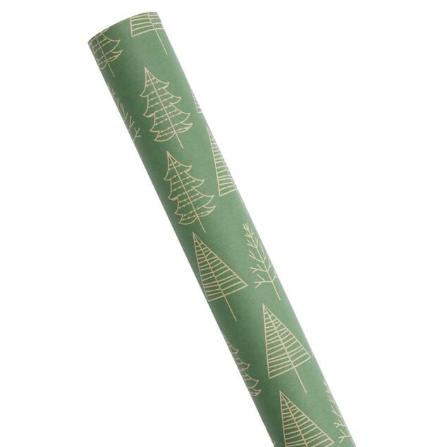 Papier cadeau No&euml;l kraft rouleau 2m motif traditionnel (6 mod&egrave;les)