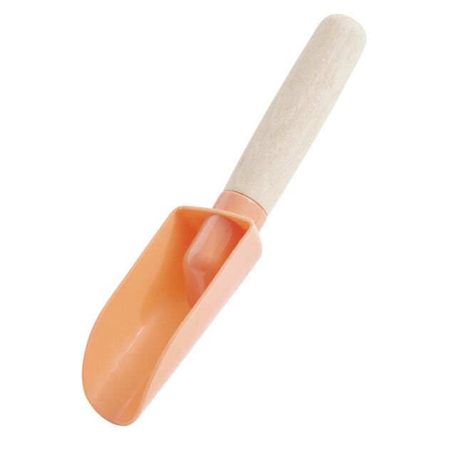 Pelle et r&acirc;teau de plage plastique et bois 6x4xH17cm (4 pi&egrave;ces)
