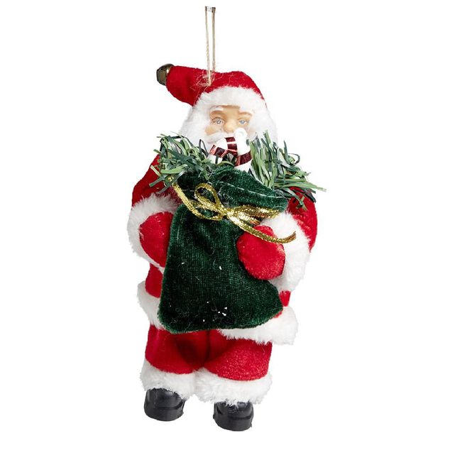 Figurine P&egrave;re No&euml;l avec cadeau H18cm