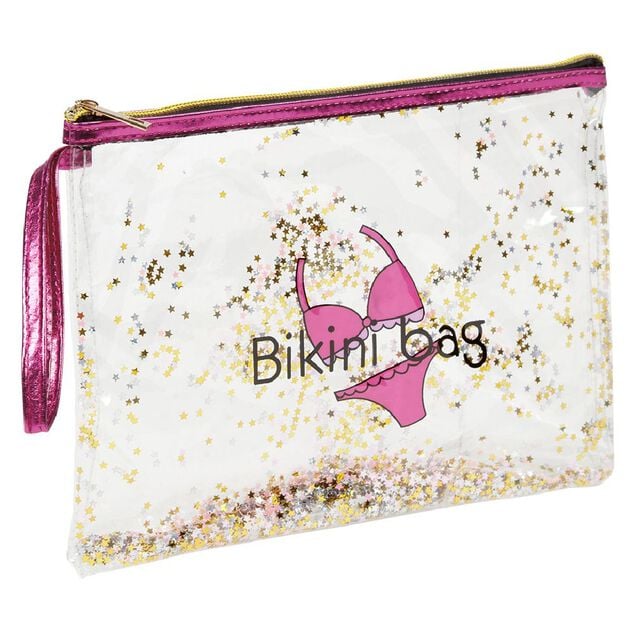 Pochette bikini transparente &agrave; paillettes