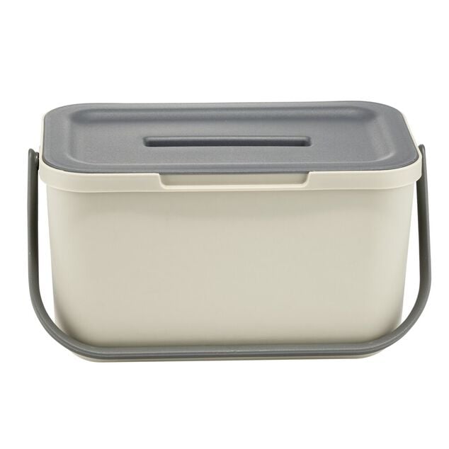Poubelle compost de porte 4L plastique gris et beige 25,5x16,5xH14cm