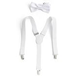 Bretelles fantaisie unies avec noeud papillon (2 mod&egrave;les)