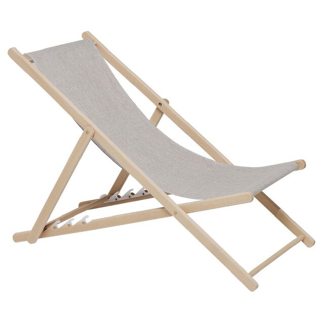 Chilienne Wood h&ecirc;tre et tissu coton beige uni 96x56xH96cm
