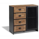 Buffet Laura noir et miel - L80 x P35 x H82 cm