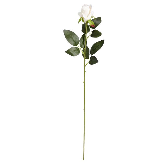 Fleur artificielle rose bouton blanc H63cm