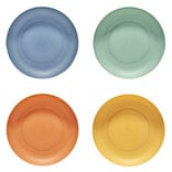 Assiette plate en plastique color&eacute; x4 &Oslash;20cm