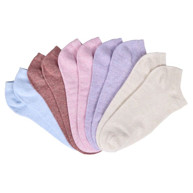 Chaussettes femme tige courte x5 polycoton uni 36/40