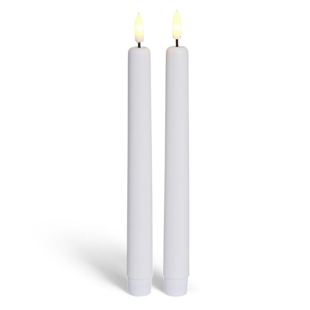 Bougie chandelle LED blanche x2