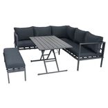 Ensemble repas de jardin Oslow 8 personnes m&eacute;tal gris