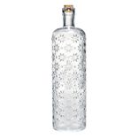 Bouteille en verre 1L design fleur transparente &Oslash;6,5xH25cm